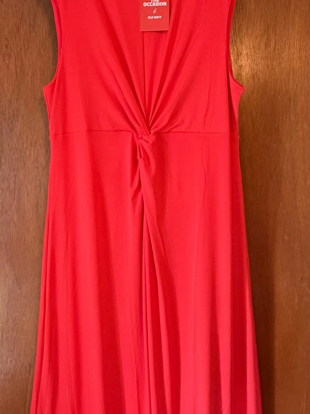 Old Navy Red Knot-Front Sleeveless Maxi Dress